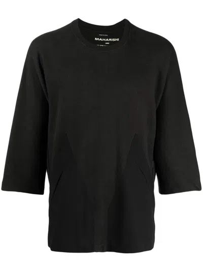 Maharishi Crew-neck Knitted T-shirt In Black