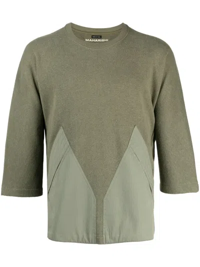 Maharishi Crew-neck Knitted T-shirt In Green