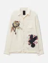 Maharishi Crow And Heron Camp Collar Shirt In Neutral