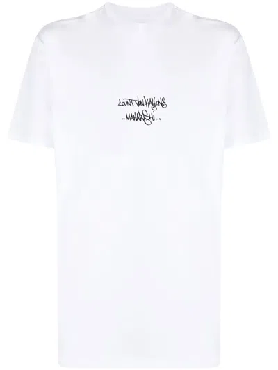 Maharishi Distorted Dragon Cotton T-shirt In White