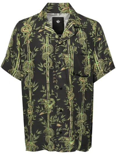 Maharishi Dragon Bamboo Shirt In Black