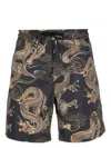 Maharishi Thai Dragon Swim Shorts In Schwarz