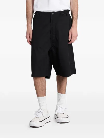 Maharishi Drawstring-waist Drop-crotch Shorts In Black