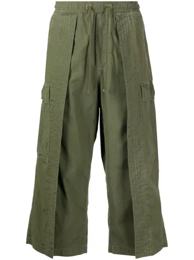 MAHARISHI EMBROIDERED CROPPED CARGO TROUSERS