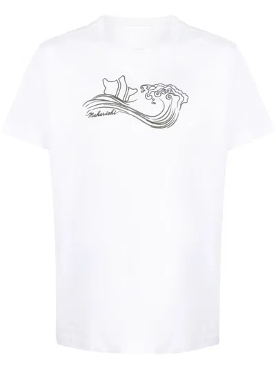 MAHARISHI EMBROIDERED-MOTIF ORGANIC-COTTON T-SHIRT