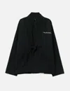 Maharishi Embroidered Waffle Kimono Overshirt In Black
