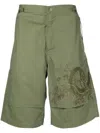 Maharishi Graphic-print Bermuda Shorts In Green