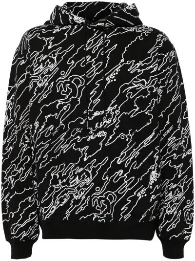 Maharishi Graphic-print Cotton Hoodie In Black
