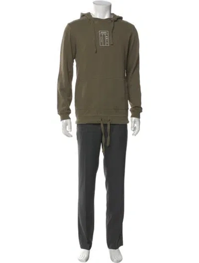 Pre-owned Maharishi Graphic Print Crew Neck Hoodie In Green