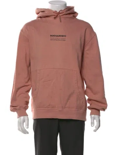 Pre-owned Maharishi Graphic Print Crew Neck Hoodie In Pink