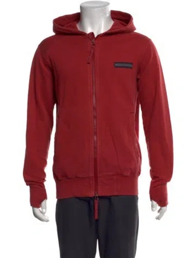 Pre-owned Maharishi Graphic Print Crew Neck Hoodie In Red