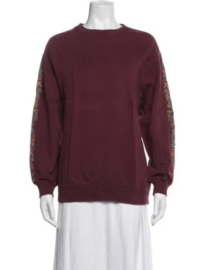 Pre-owned Maharishi Graphic Print Crew Neck Sweatshirt In Burgundy
