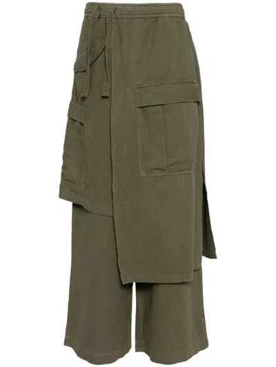 Maharishi Hakama Asymmetric Trousers In Green