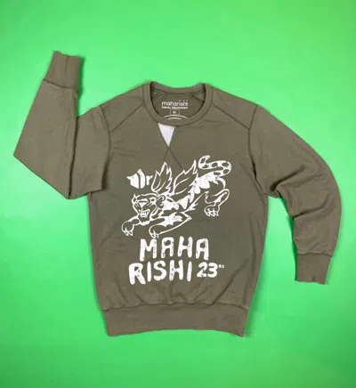 Pre-owned Maharishi Hardy Blechman Big Logo Flying Tigers Sweatshirt In Olive