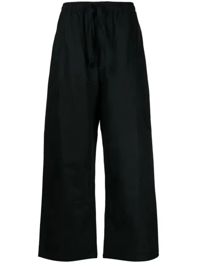 Maharishi High-waist Wide-leg Trousers In Black