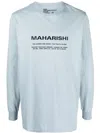 Maharishi Logo-print Long-sleeve T-shirt In Blue