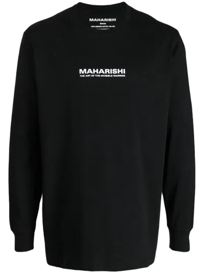 Maharishi Logo-print Organic Cotton T-shirt In Black