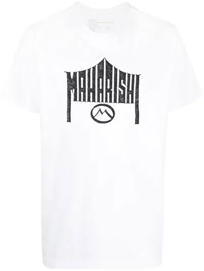 Maharishi Logo-print Organic Cotton T-shirt In White