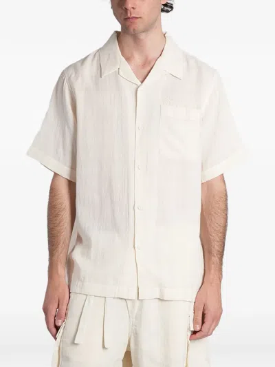 Maharishi Logo-embroidered Chest-pocket Shirt In White