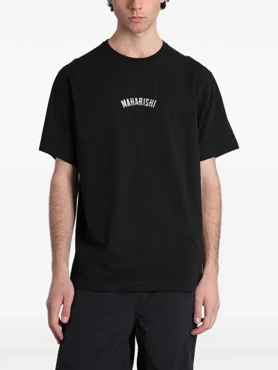 Maharishi Logo-embroidered T-shirt In Black