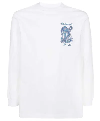 Maharishi Dragon-embroidered Long-sleeve T-shirt In White