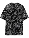 Maharishi Maha Basquiat Abstract-print Shirt In Schwarz