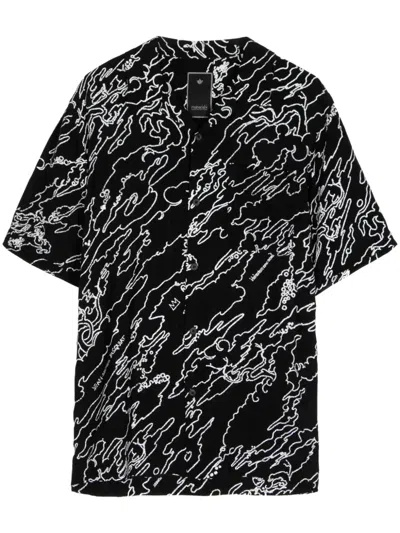 Maharishi Maha Basquiat Abstract-print Shirt In Schwarz