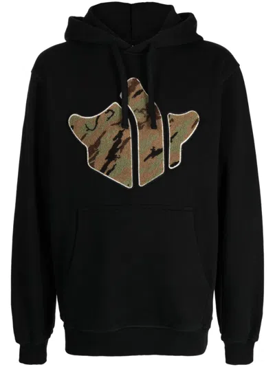 Maharishi Maha Temple Cotton Hoodie In Black