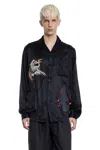 Maharishi Crow And Heron Camp Collar Shirt In Black
