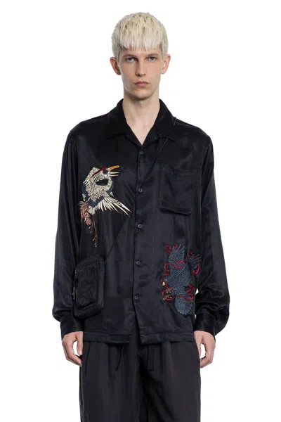 MAHARISHI CROW AND HERON CAMP COLLAR SHIRT