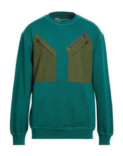 Maharishi Man Sweatshirt Emerald Green Size L Cotton