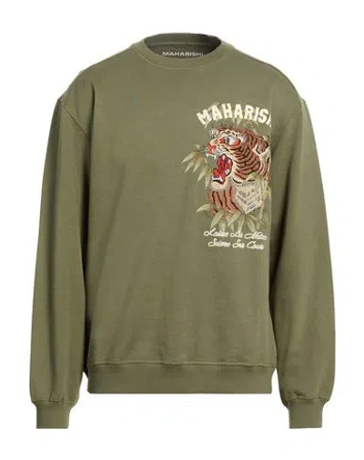 Maharishi Man Sweatshirt Military Green Size M Organic Cotton In Multi