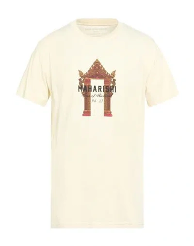 Maharishi Man T-shirt Pastel Yellow Size Xl Organic Cotton