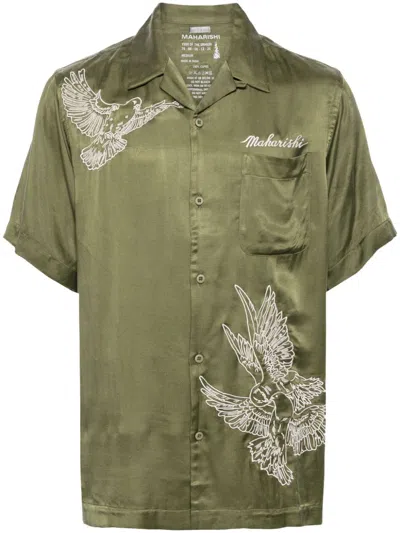 Maharishi Peace Dove Embroidered Shirt In Grün