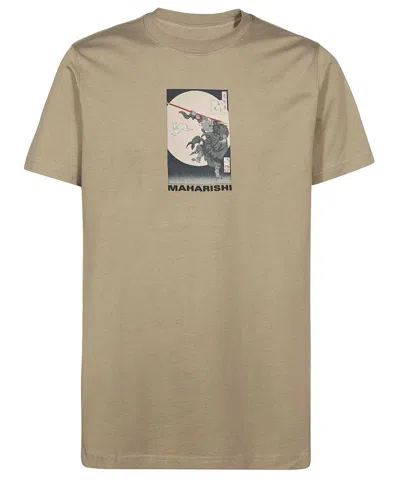 Maharishi Printed Cotton T-shirt In Green