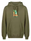 Maharishi Rabbit-print Cotton Hoodie In Green