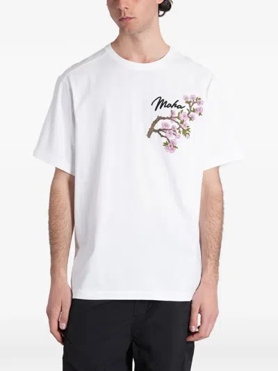 Maharishi Sakura Serenity Embroidered T-shirt In White