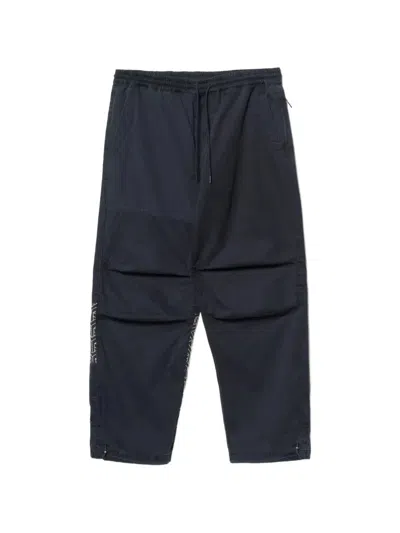 Maharishi Sashiko Embroidered Drawstring Trousers In Blue