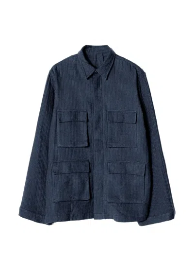 Maharishi Sashiko-stitch Pocket Shirt In Blue