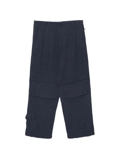 Maharishi Sashiko-stitched Drawstring Trousers In Blue