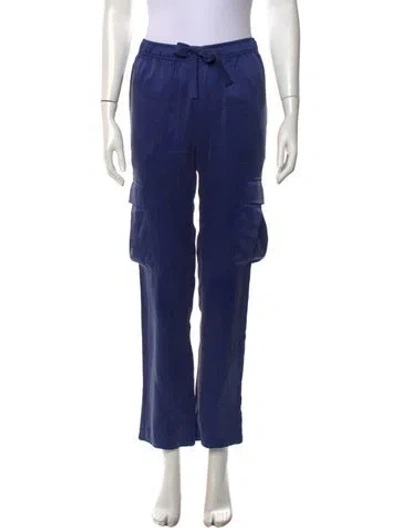 Pre-owned Maharishi Silk Wide Leg Pants In Blue