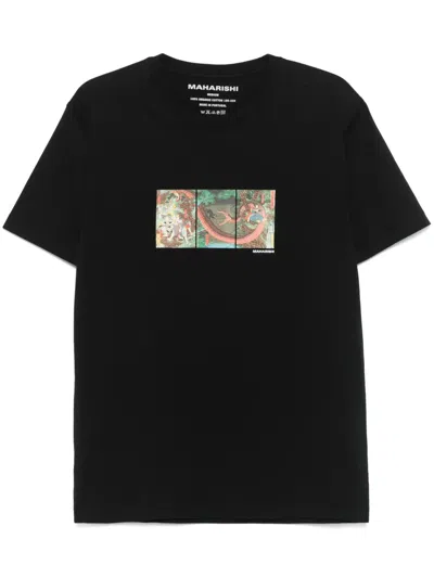 Maharishi Snake Triptych T-shirt In Black
