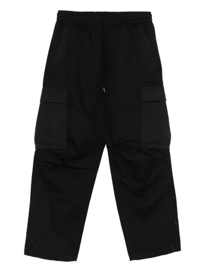 Maharishi Textured-pocket Trousers In Black