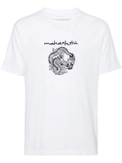 Maharishi Thar Dragon-embroidered T-shirt In White