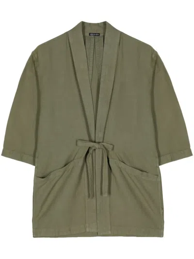 Maharishi Tie-fastening Cotton-hemp Jacket In 绿色