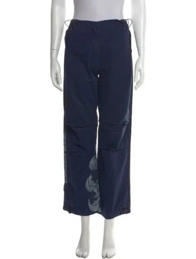 Pre-owned Maharishi Wide Leg Pants In Blue