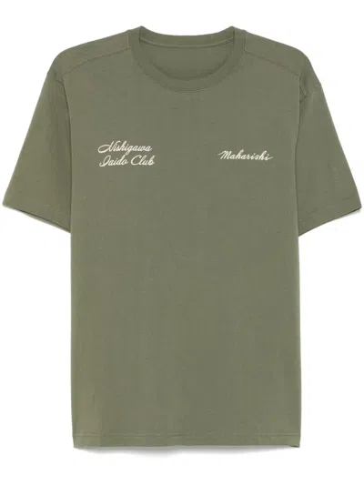 Maharishi X Nishigawa Iadio Club Kamon T-shirt In Green