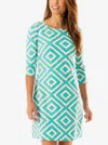 Mahi Gold Bimini Dress In Y-knot In Turquoise In Multi