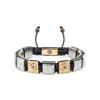 Mahigan Men's Black / Brown / Gold Macrame Bracelet In Gold With Pyrite & Black String