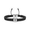 Mahigan Men's Black Macráme Bracelet With Black Moissanite In Silver